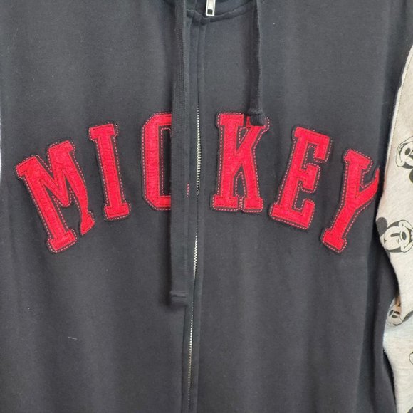 Disney Store Mickey Hoodie Zip Up Spellout Mickey Head Sleeves Adult Small - Picture 2 of 7